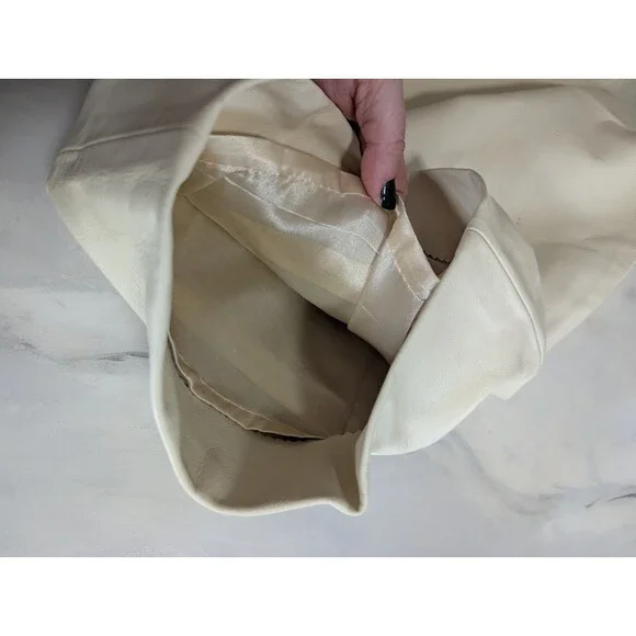 NWT Ledge Leather Men's 50 Lambskin Pants Ivory Cream Pleated Big & Tall Luxury